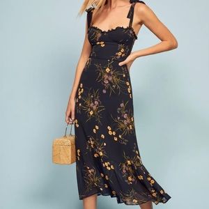 Reformation Black Floral Dress
